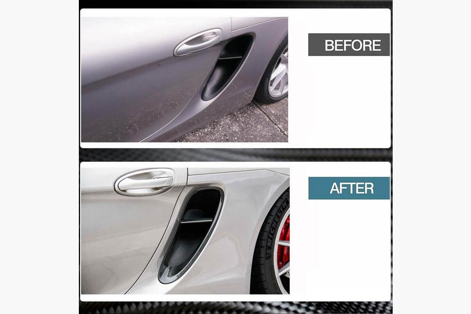 Porsche Boxster/Cayman 981 2013-2016 Cubiertas de aletas traseras de carbono (para Boxster) Foto 3