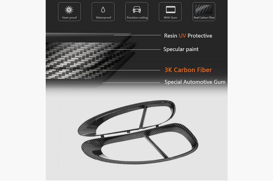 Porsche Boxster/Cayman 981 2013-2016 Cubiertas de aletas traseras de carbono (para Boxster) Foto 4
