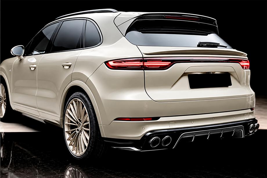 Porsche Cayenne 2018- Difusor de parachoques trasero (2018-2023, Carbono) Image