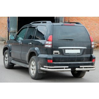 Esquinas traseras dobles AK003-1 (2 uds., acero inoxidable) Toyota Land Cruiser Prado 120 2002-2009 foto 1