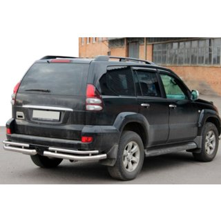 Esquinas traseras dobles AK003-1 (2 uds., acero inoxidable) Toyota Land Cruiser Prado 120 2002-2009 foto 3