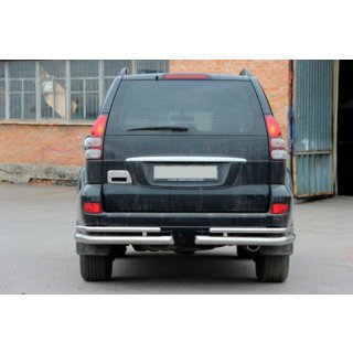 Esquinas traseras dobles AK003-1 (2 uds., acero inoxidable) Toyota Land Cruiser Prado 120 2002-2009 foto 2