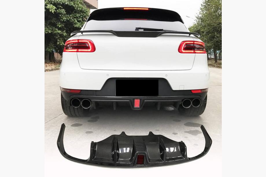Porsche Macan 2014-2024 Difusor Trasero de Parachoques V2 (2014-2021, Carbono) Image