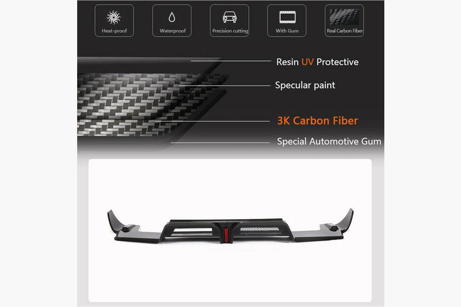 Porsche Macan 2014-2024 Difusor Trasero de Parachoques V2 (2021+, Carbono) Foto 4