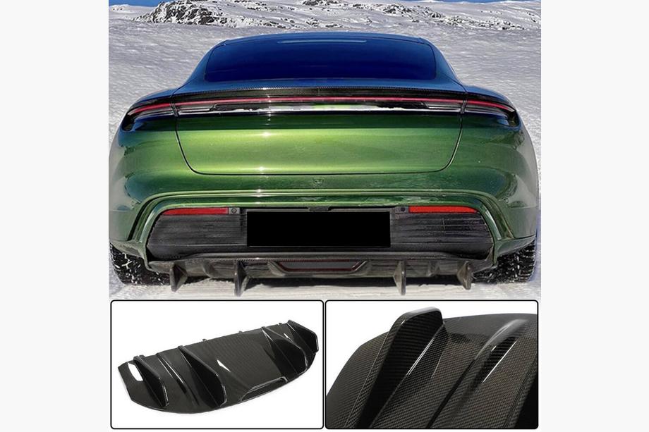 Porsche Taycan 2019- Difusor de parachoques trasero (2019-2024 Base SD, Carbono) Image
