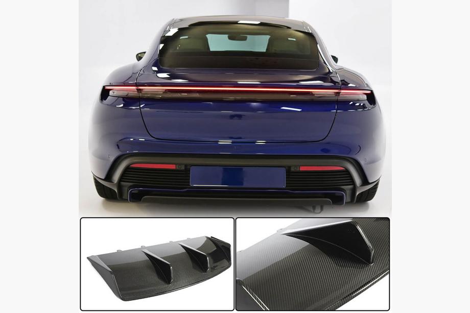 Porsche Taycan 2019- Difusor de Parachoques Trasero (para 2019-2024 Turbo S SD, Carbono) Foto 1