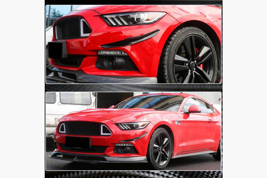 Ford Mustang 2015-2023 Labio de parachoques delantero (2015-2017, Carbono) Foto 3