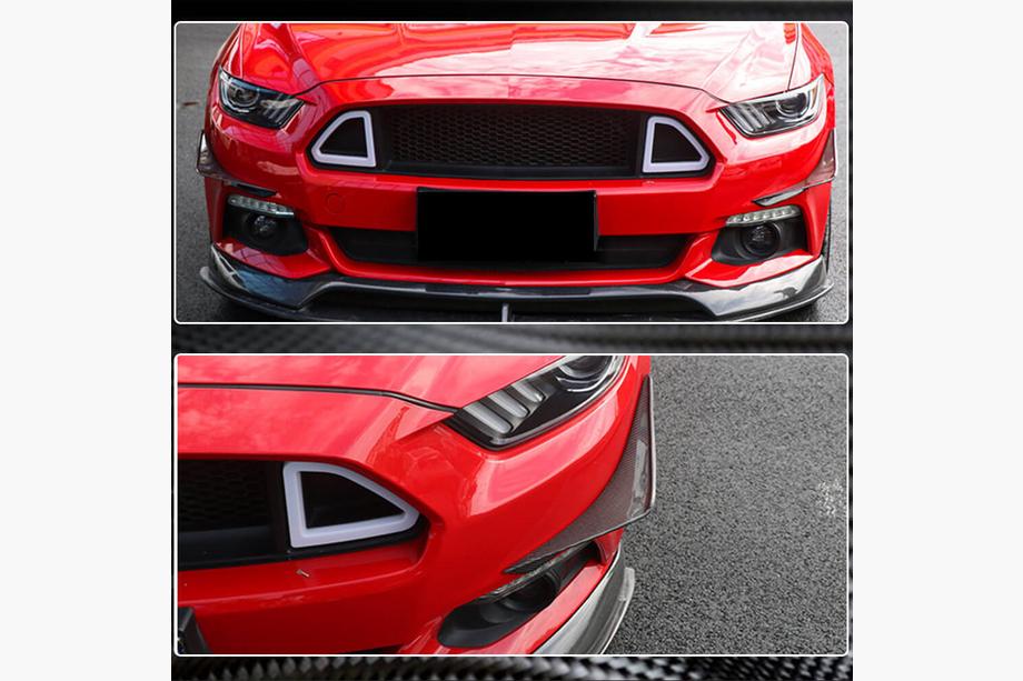 Ford Mustang 2015-2023 Labio de parachoques delantero (2015-2017, Carbono) Foto 4