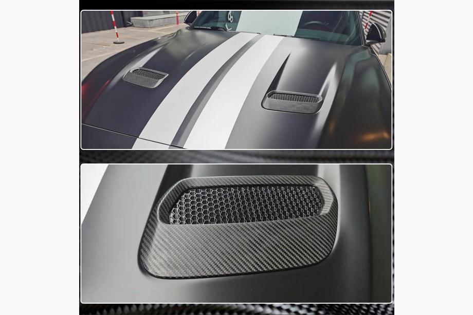 Ford Mustang 2015-2023 Cubierta de Capó (2018-2023, Carbono) Foto 4