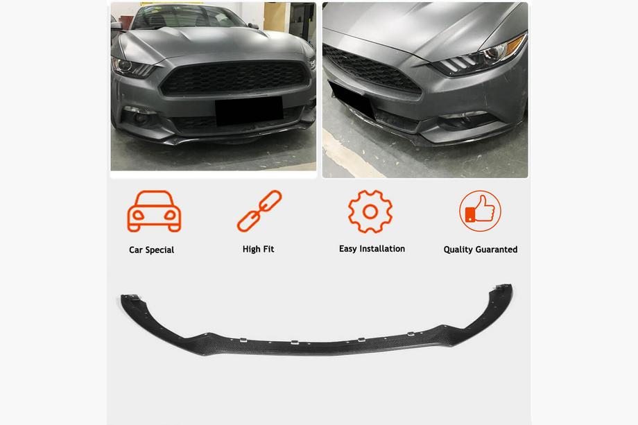 Ford Mustang 2015-2023 Lip Parachoques Delantero (2015-2017, Carbono) Foto 2