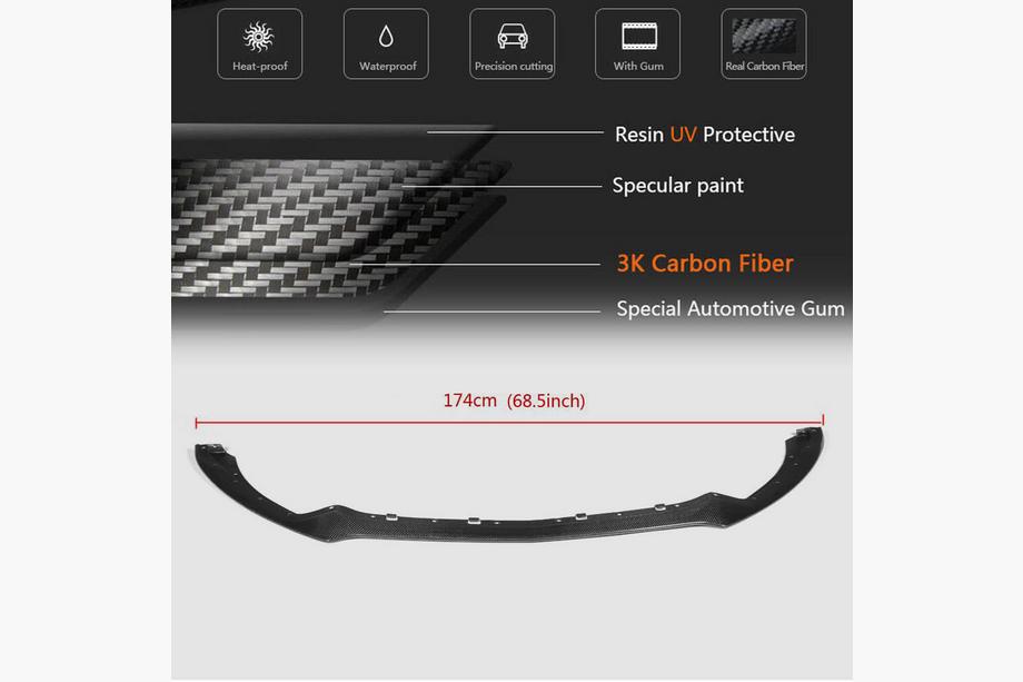 Ford Mustang 2015-2023 Lip Parachoques Delantero (2015-2017, Carbono) Foto 6