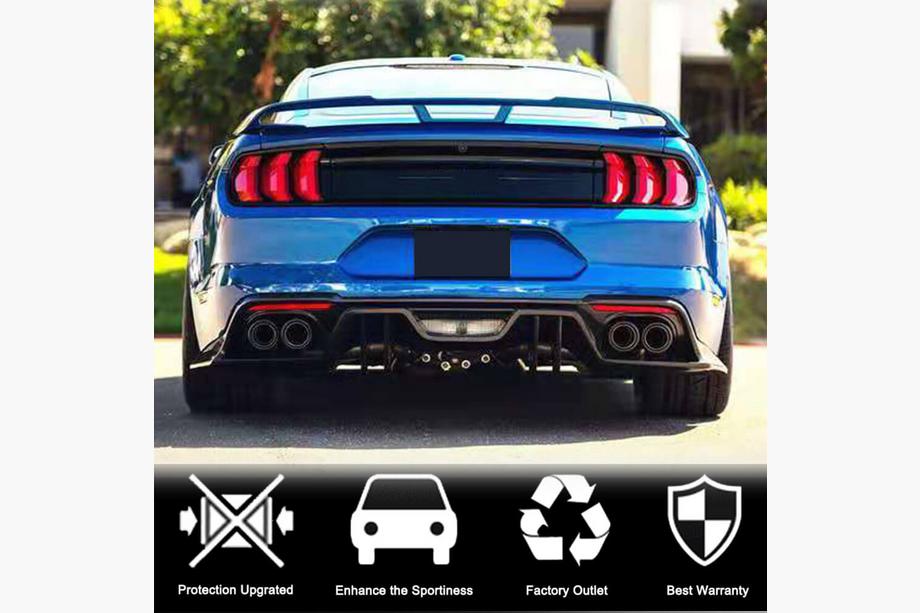 Ford Mustang 2015-2023 Difusor Trasero de Parachoques V1 (2015-2017, Carbono) Foto 2