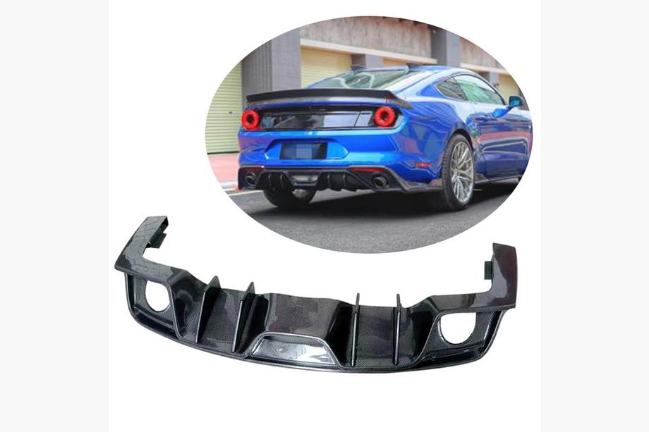 Ford Mustang 2015-2023 Difusor Trasero de Parachoques V1 (2018-2021, Carbono) Image