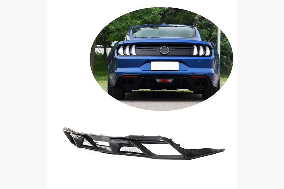 Ford Mustang 2015-2023 Difusor Trasero de Parachoques V2 (2018-2021, Carbono) Image