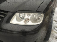 Volkswagen Caddy 2004-2010 Pestañas para faros (negras) Negro Mate foto 1