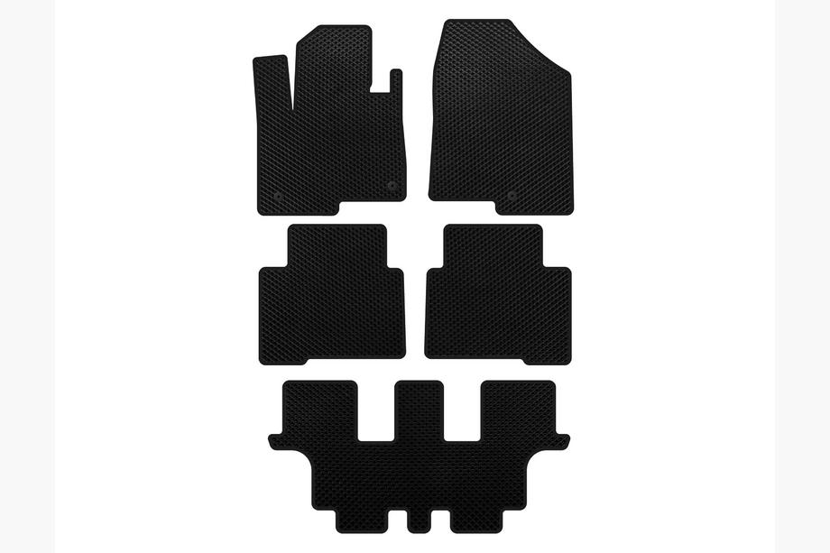 Hyundai Santa Fe 4 2018-2023 Alfombrillas EVA (3 Filas, para Grand, Negro) Image