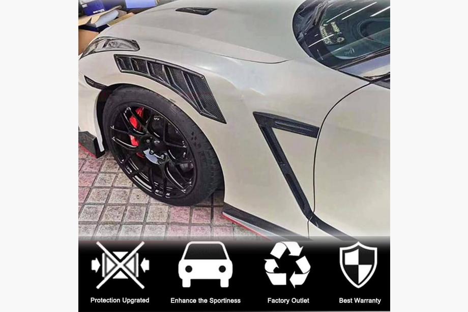 Nissan GT-R 2008-2025 Cubiertas de aletas delanteras de carbono (2009-2015) Foto 2