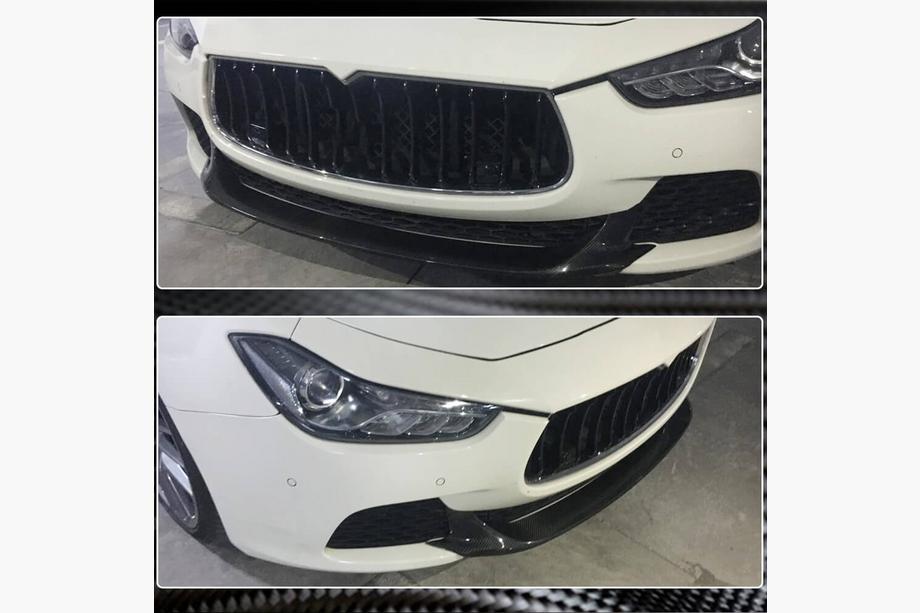 Maserati Ghibli 2013-2023 Splitter delantero V2 para parachoques Base/S/S Q4 2013-2017 Carbono Foto 5