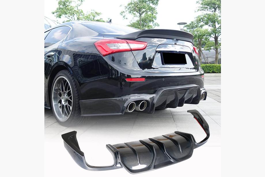 Maserati Ghibli 2013-2023 Difusor de parachoques trasero (para Base/S/S Q4 2014-2017, Carbono) Foto 1