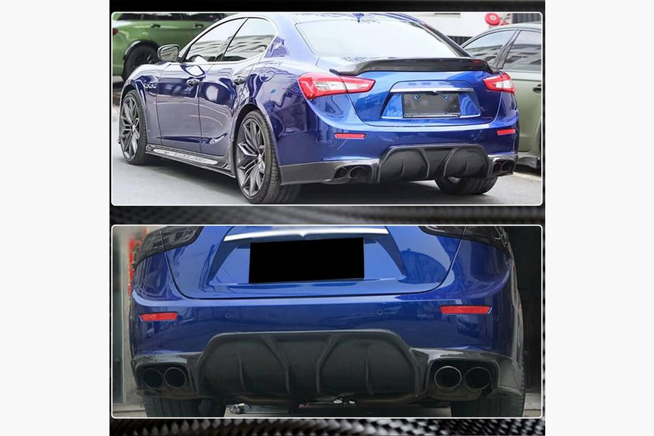 Maserati Ghibli 2013-2023 Difusor de parachoques trasero (para Base/S/S Q4 2014-2017, Carbono) Foto 4