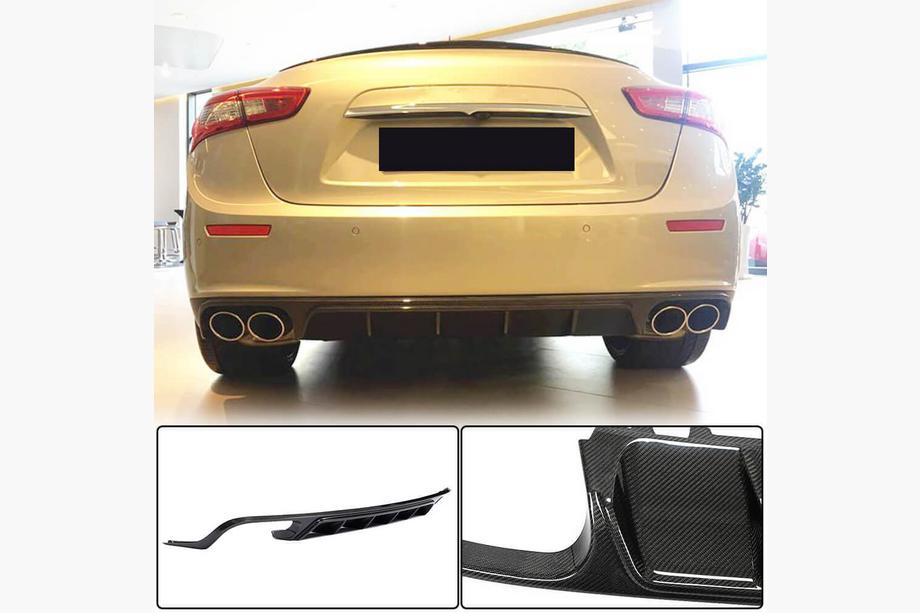 Maserati Ghibli 2013-2023 Difusor de parachoques trasero (Base/S/S Q4 2013-2017, Carbono) Image