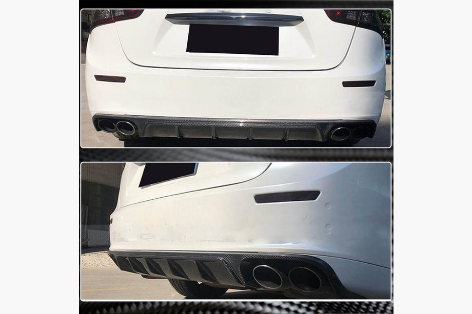 Maserati Ghibli 2013-2023 Difusor de parachoques trasero (Base/S/S Q4 2013-2017, Carbono) Foto 3