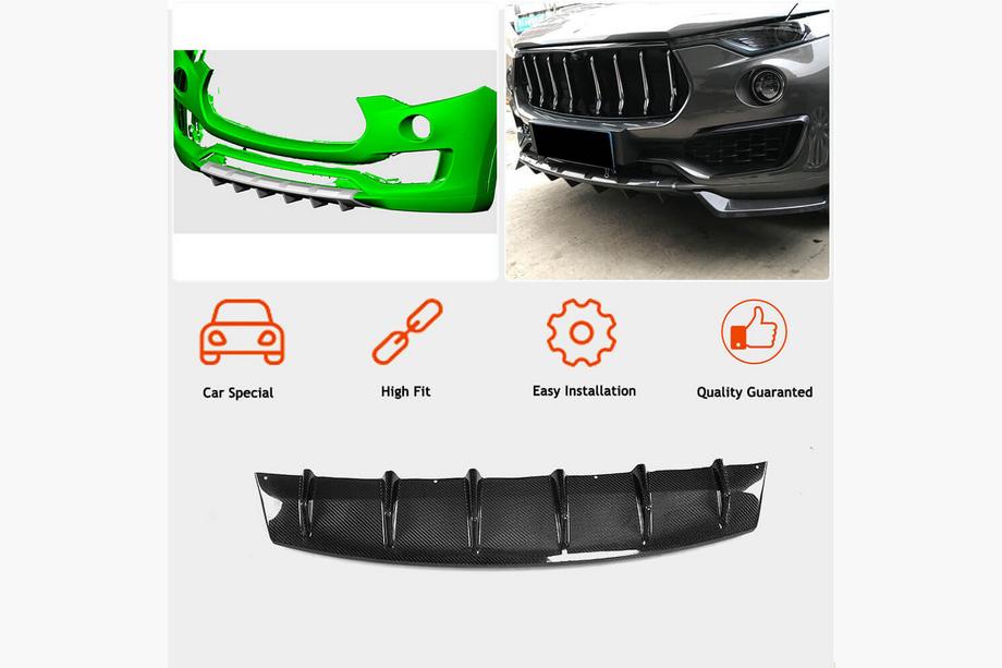 Maserati Levante 2016- Extensión de labio delantero V1 para parachoques (para Base/S, carbono) Foto 2