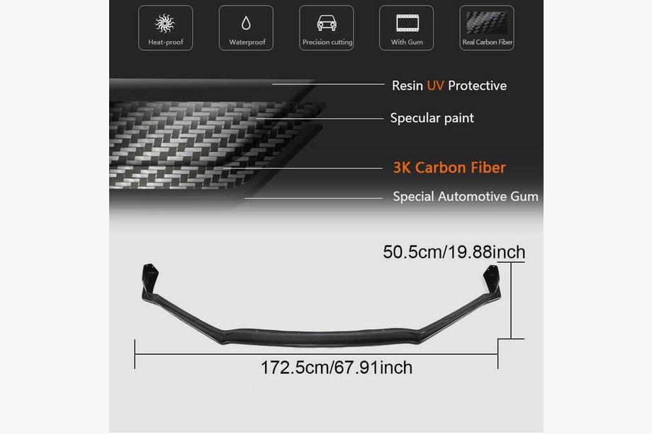Subaru BRZ 2012-2021 Lip delantero V1 para parachoques (2017-2021, Carbono) Foto 5