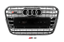 Audi A6 C7 2011-2017 Parrilla delantera negra con marco cromado S-style (2011-2014) foto 1