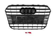 Audi A6 C7 2011-2017 Parrilla delantera negra con marco cromado S-style (2011-2014) foto 4