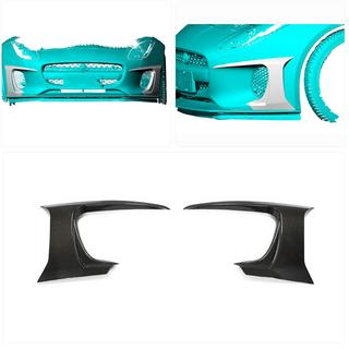 Cubiertas de Parachoques Delantero de Carbono (para Base 2017-2019) Jaguar F-Type 2013-2024 foto 2