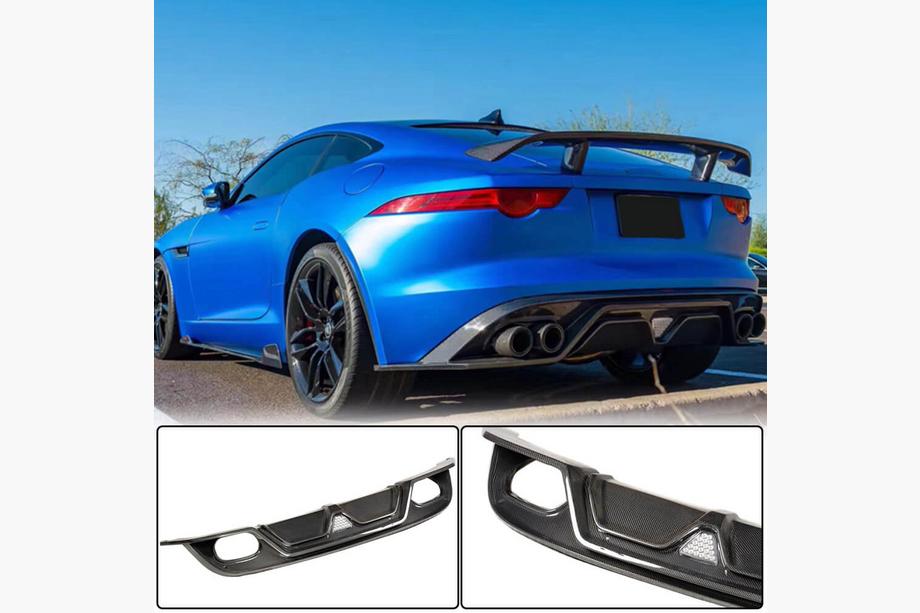 Jaguar F-Type 2013-2024 Difusor de parachoques trasero (2013-2019, Carbono) Foto 1