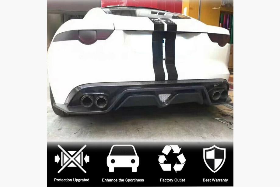 Jaguar F-Type 2013-2024 Difusor de parachoques trasero (2013-2019, Carbono) Foto 2
