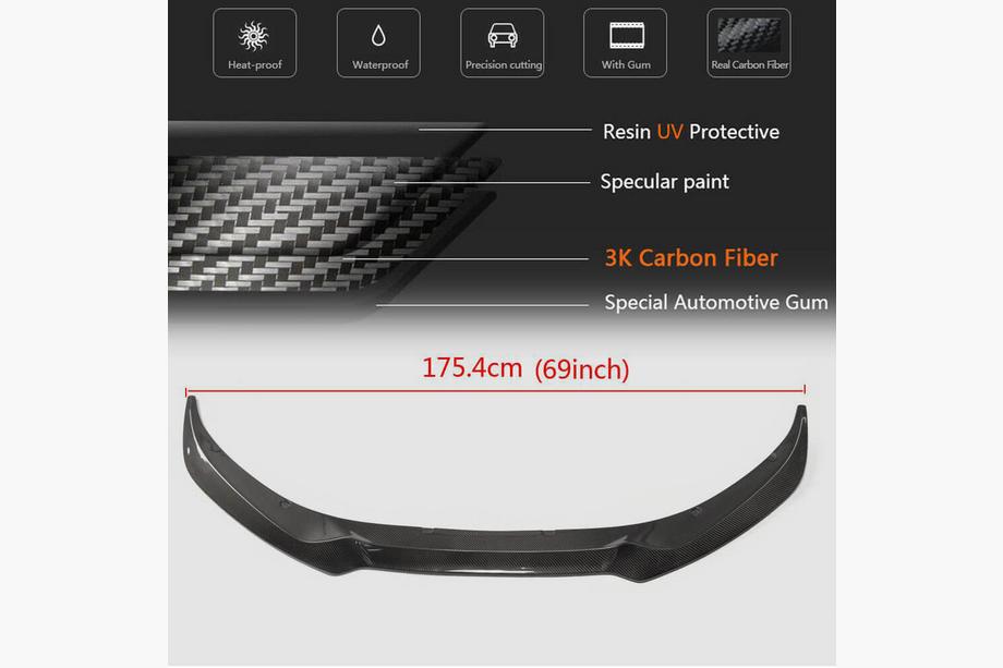 Jaguar XE 2016- Labio de Parachoques Delantero (2015-2019, Carbono) Foto 6