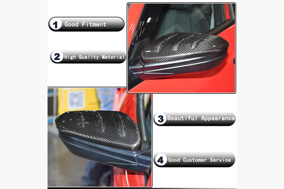 Honda Civic Sedan X 2016-2021 Cubiertas de Espejos V2 (Carbono) Foto 3