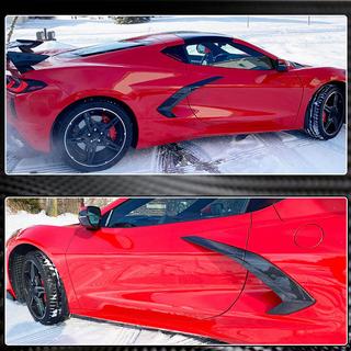 Cubiertas de aletas traseras de carbono (2019-2022) Chevrolet Corvette C8 2019- foto 4