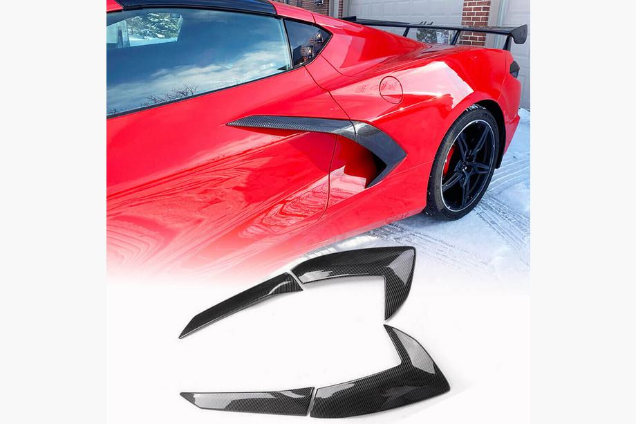 Chevrolet Corvette C8 2019- Cubiertas de aletas traseras de carbono (2019-2022) Foto 1