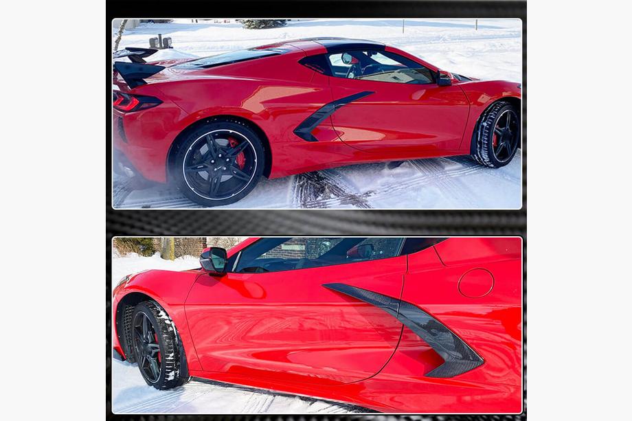 Chevrolet Corvette C8 2019- Cubiertas de aletas traseras de carbono (2019-2022) Foto 4