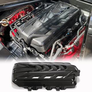 Cubierta de motor (2019-2022, Carbono) Chevrolet Corvette C8 2019- foto 1