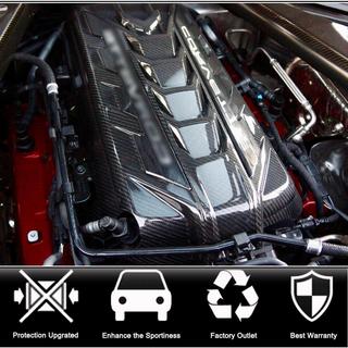 Cubierta de motor (2019-2022, Carbono) Chevrolet Corvette C8 2019- foto 2