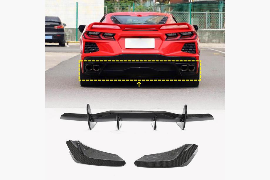 Chevrolet Corvette C8 2019- Difusor Trasero V1 (2019-2022, Carbono) Image