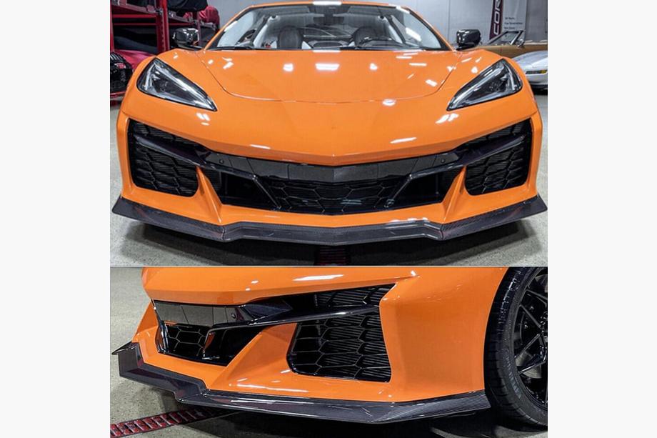 Chevrolet Corvette C8 2019- Splitter delantero para parachoques (para Z06, 2020-2024, Carbono) Foto 2