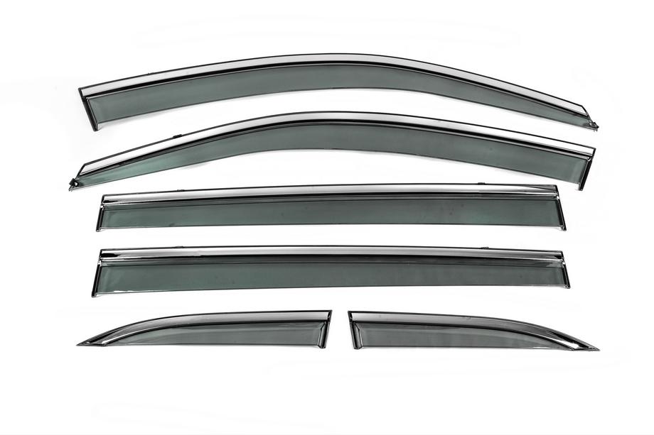 Toyota Highlander 2013-2019 Deflectores de ventana con moldura cromada Niken Luxury (6 uds) Foto 2