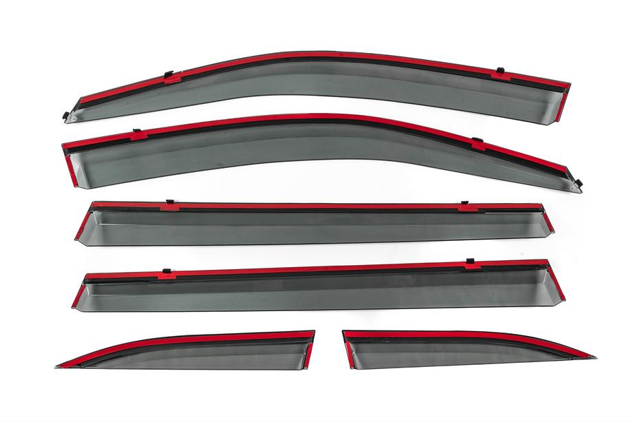 Toyota Highlander 2013-2019 Deflectores de ventana con moldura cromada Niken Luxury (6 uds) Foto 5