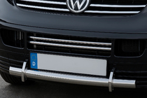 Volkswagen T5 Transporter 2003-2010 Embellecedores para rejilla de parachoques (2 uds, acero inoxidable) Carmos - Acero Inoxidable Turco foto 1