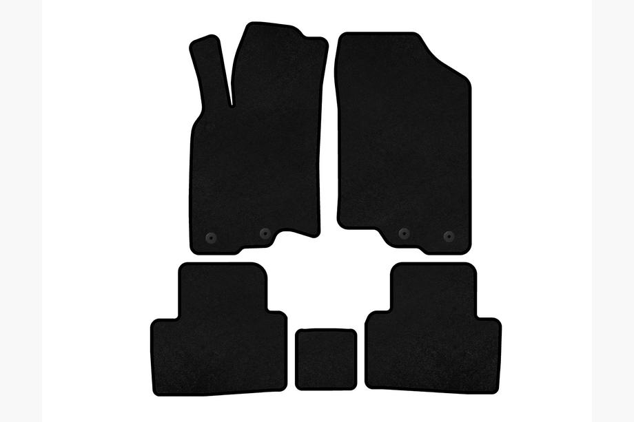 Honda Insight II 2009-2014 Alfombrillas de moqueta Deluxe (HB, Híbrido, Negro) Image