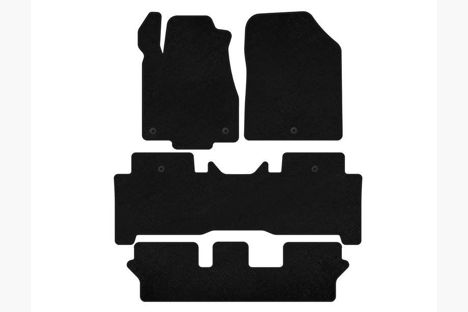 Acura MDX 2007-2013 Alfombrillas de tela Deluxe (3 filas, Negro) Image