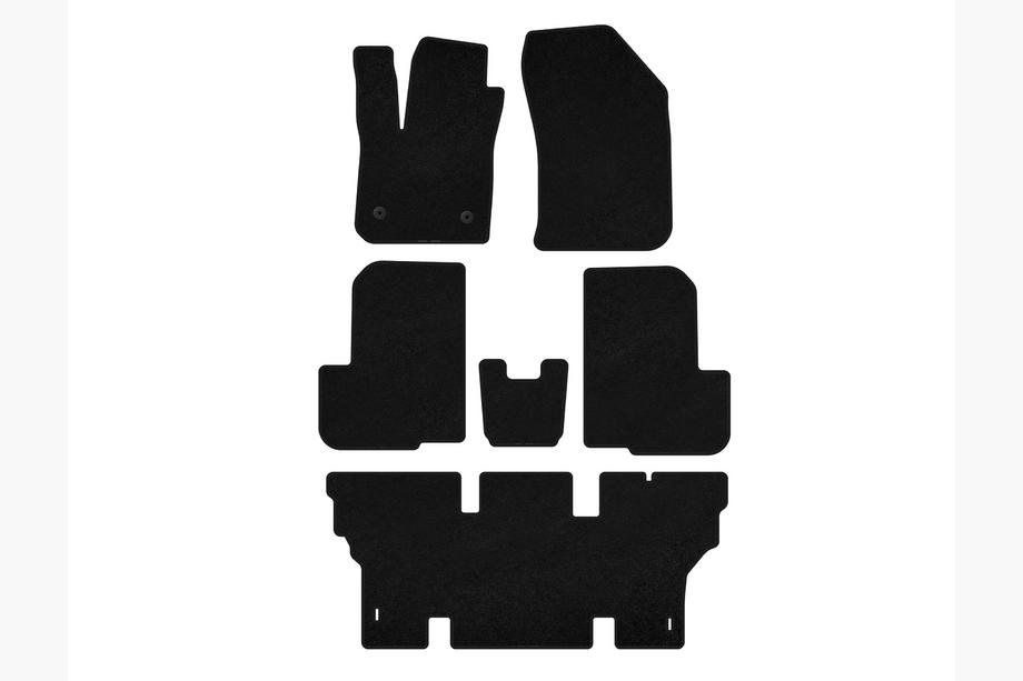 Dacia Lodgy 2012-2022 Alfombrillas de tela Deluxe (3 filas, 7 plazas, negro) Image