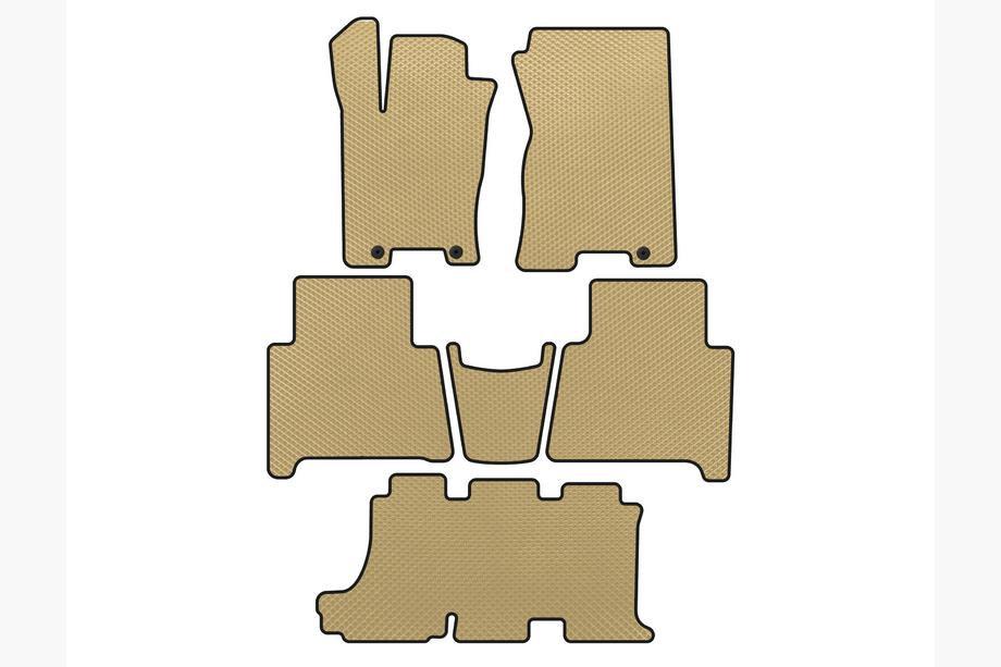 Kia Mohave 2008-2016 Alfombrillas EVA (3 Filas, Beige) Image