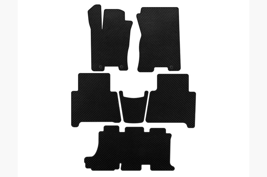 Kia Mohave 2008-2016 Alfombrillas EVA (3 Filas, Negro) Image